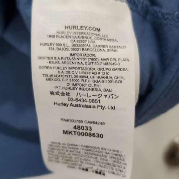 Hurley Solid Blue Mens Polo Shirt, H2O DRI Ace, size Large - Picture 4 of 5